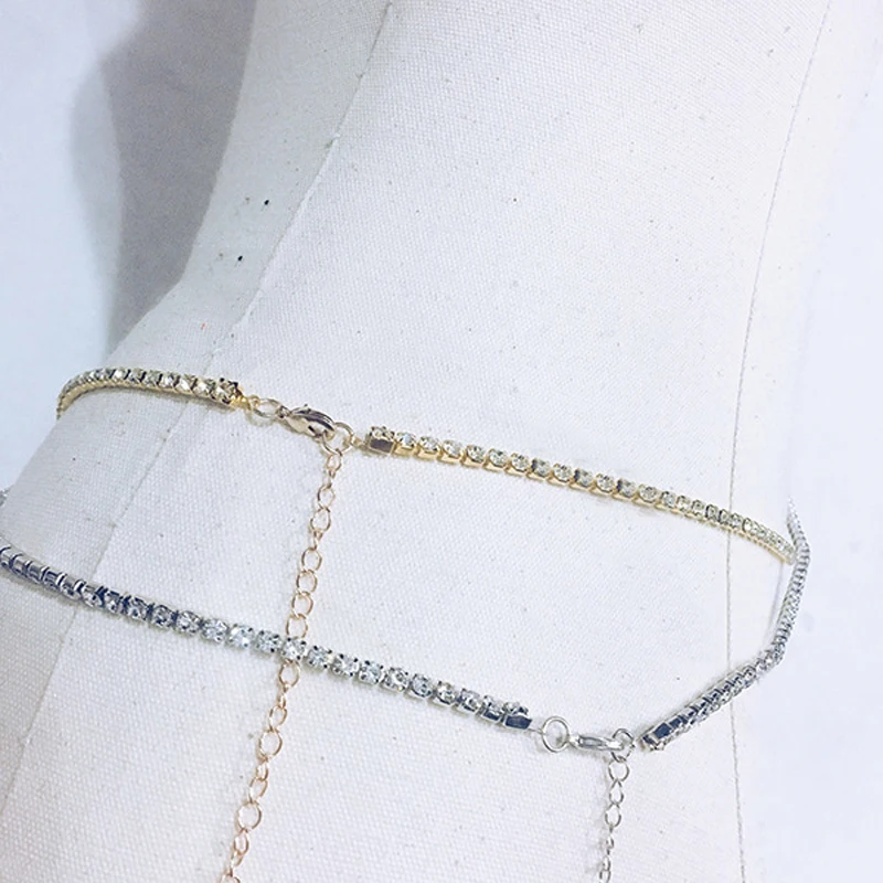 Серебряная кристальная Сексуальная Женская цепочка на талию живота ювелирные