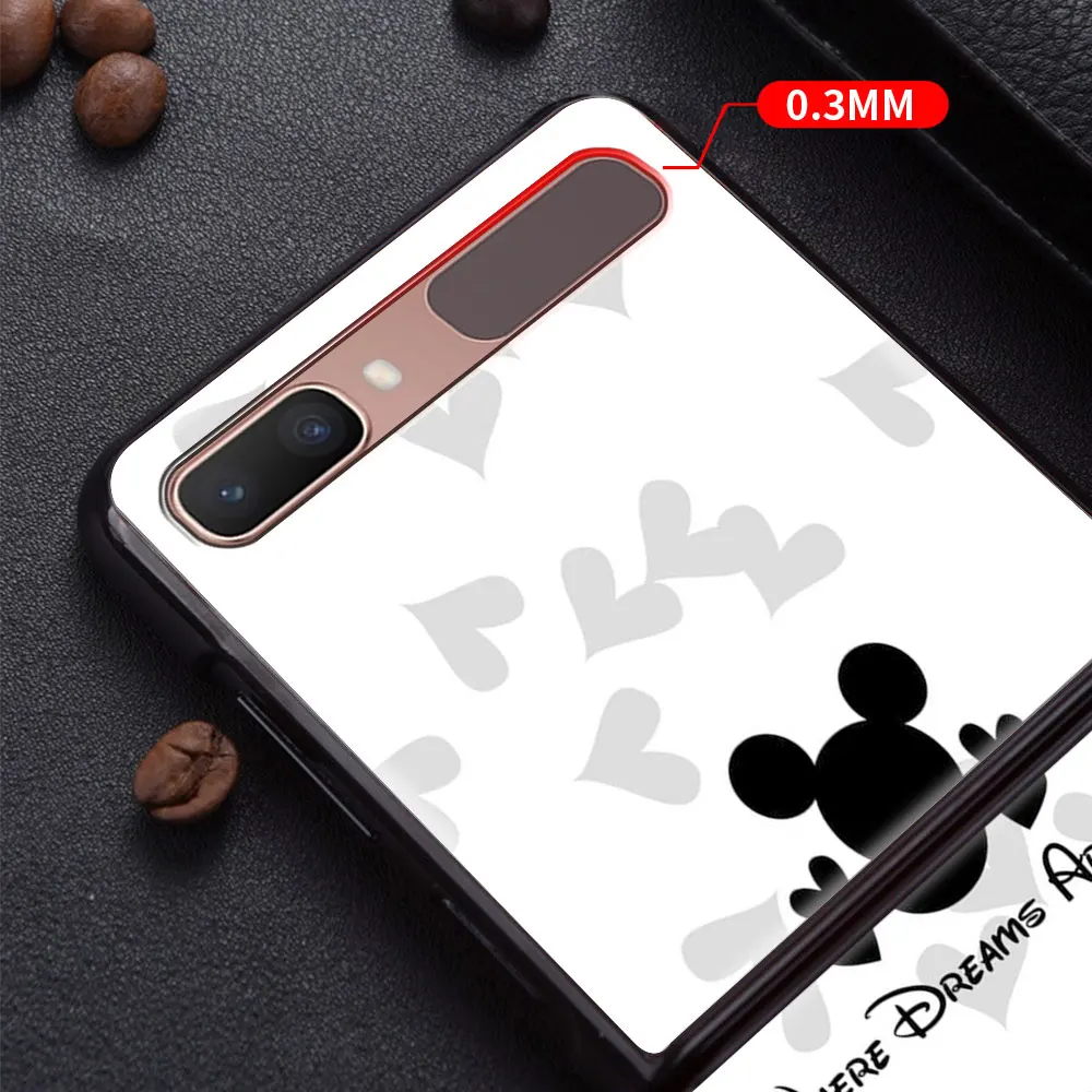 Mickey black and white Shockproof Cover for Samsung Galaxy Z Flip Flip3 5G Black Phone Case Shell Hard Fundas Coque Capa