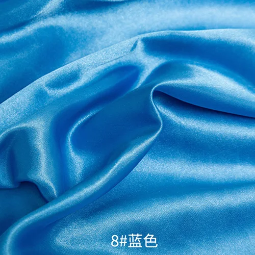 8 blue Атласная ткань высокого класса, атласная ткань для платья, имитация шелковой ткани, Подарочная коробка, подкладка, ткань из сатина, одноцветная ткань - Цвет: 8 blue