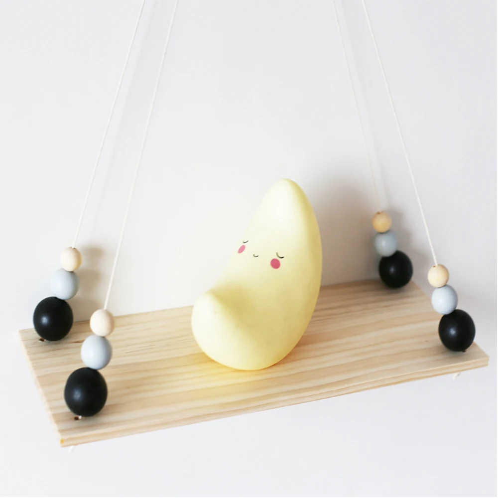 Настенная подвесная полка с бусинами для детской комнаты декоративная хранения