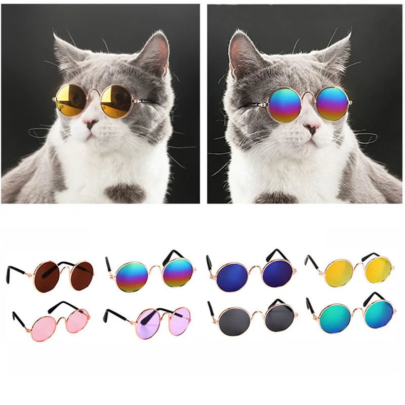 

Funny Cat Sunglasses Mini Pet Glasses Eye-wear Protection Pet Photos Props Kitten Toy Pet Supplies Small Dog Cat Accessories