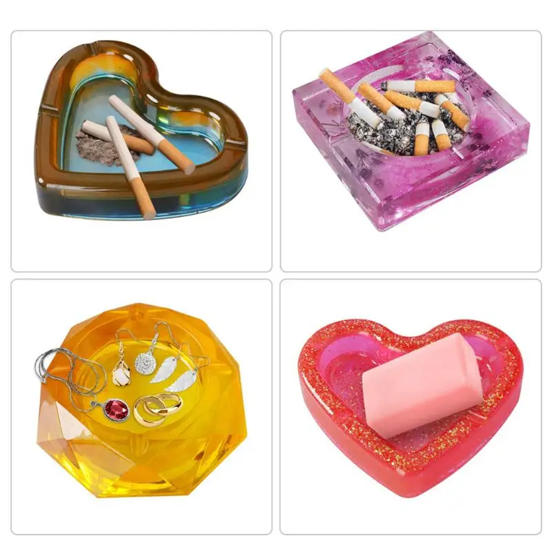 

3 PCS Ashtray Silicone Resin Casting Molds, Epoxy DIY Casting Mold for Craft Art MXME