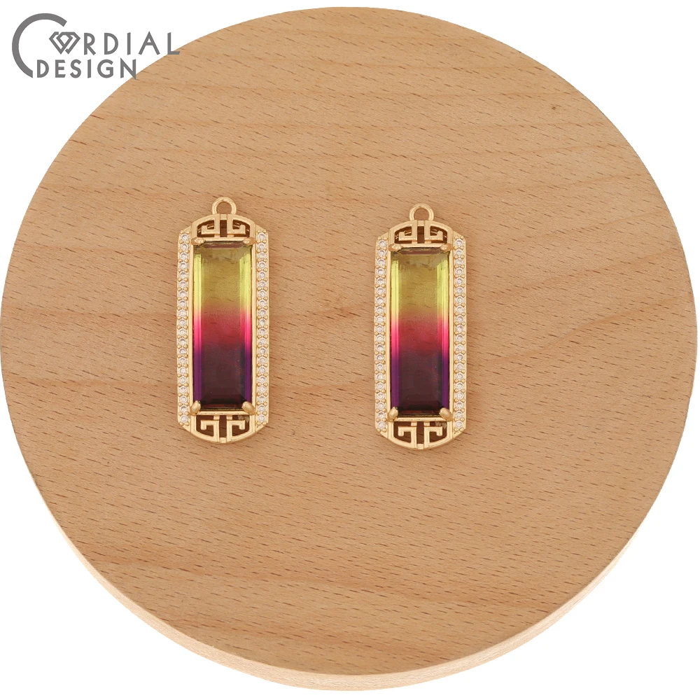 

Cordial Design 20Pcs 13*36MM Jewelry Accessories/CZ Charms/Hand Made/Earring Findings/Connectors/DIY Making/Crystal Pendant