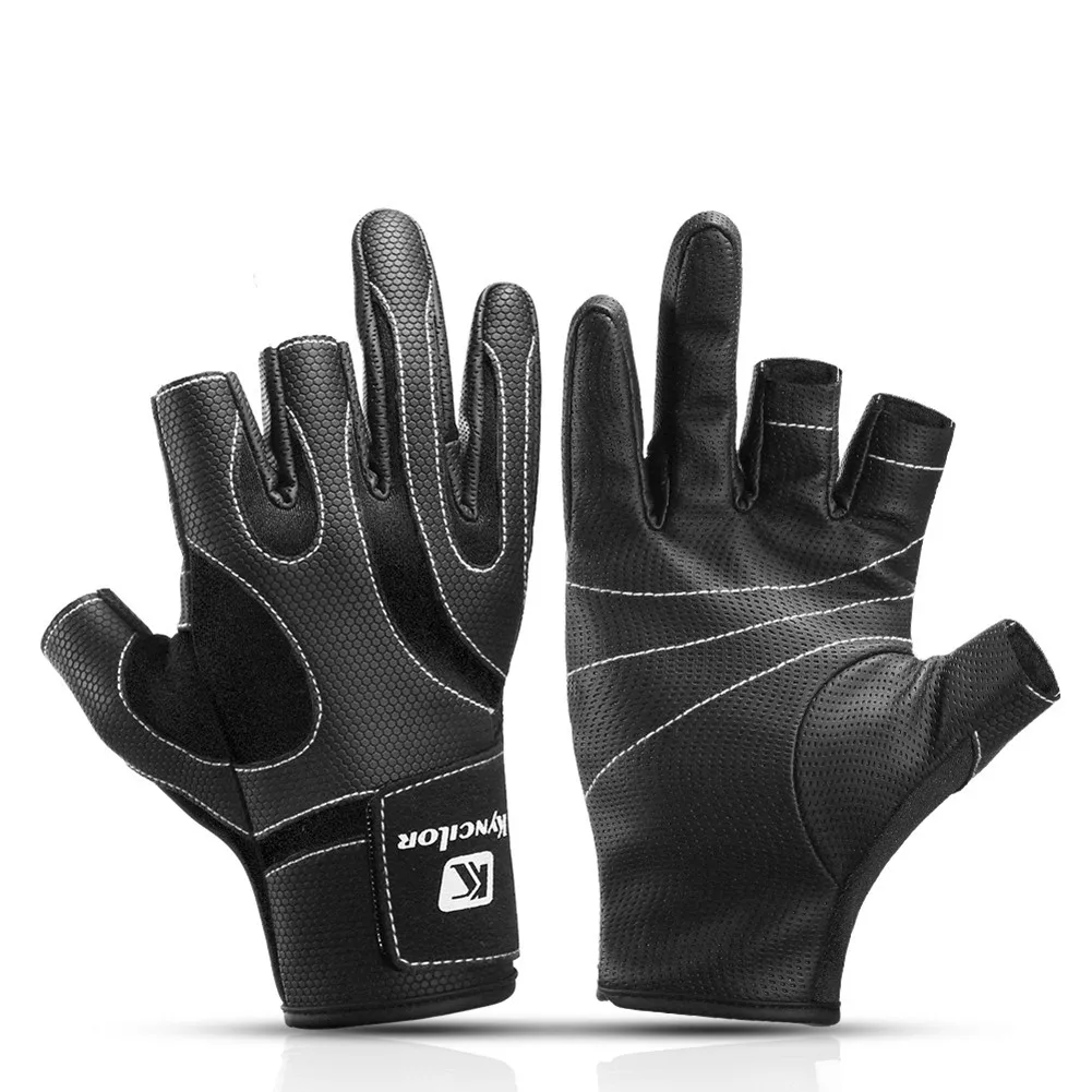 

Fishing Gloves Winter Sports Breathable Non-Slip Gloves 3 Half-Finger Anti-cut Durable Mittens Fish Equipment Tool Pesca Iscas