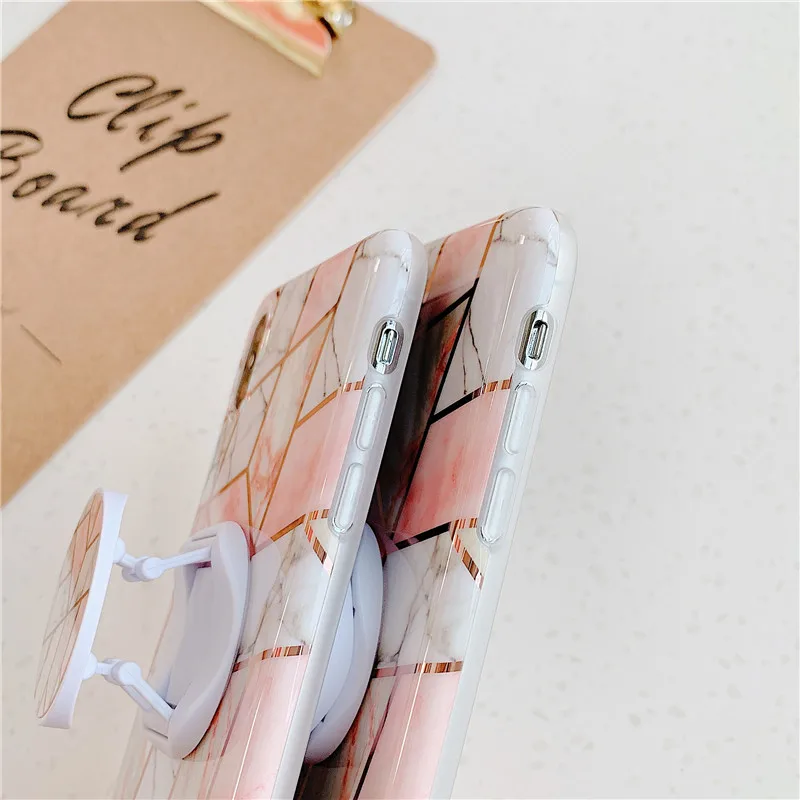 FLYKYLIN подставка для держателя для samsung Galaxy A50 задняя крышка на для samsung A70 A40 Art Сращивание мрамора IMD силиконовый чехол для телефона