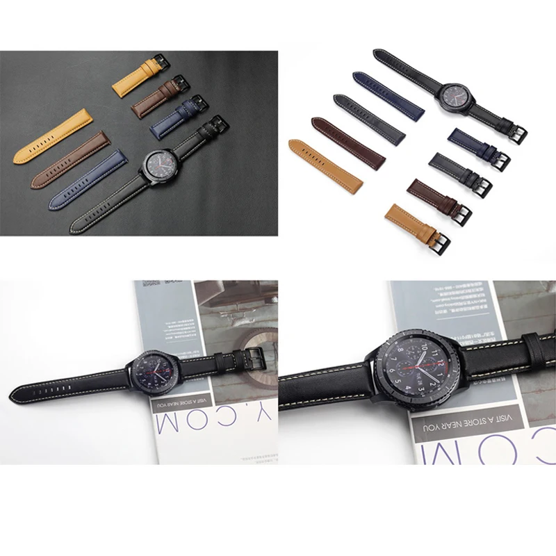 Gear s4 s3 Frontier band для Samsung Galaxy Watch 46 мм 22 кожаный браслет correa Huawei watch GT strap amazfit bip 47