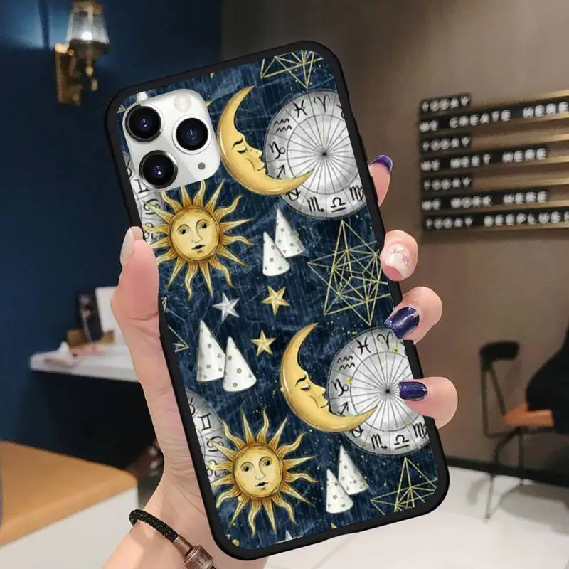 

Funny Sun Moon Phone Case for iPhone 11 12 pro XS MAX 8 7 6 6S Plus X 5S SE 2020 XR mini Funda