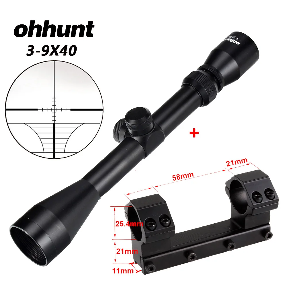 Dovetail Bracket Ohhunt 3-9X40 охотничий Воздушный прицел для винтовки провод дальномер Сетка арбалет или Mil точка прицел тактический оптический прицел - Цвет: Dovetail Bracket