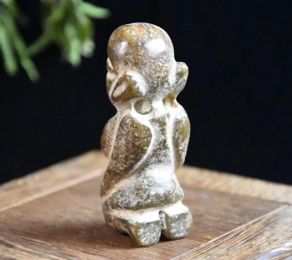 

Hongshan culture archaize black iron meteorite sculpture Hongshan people statue #6