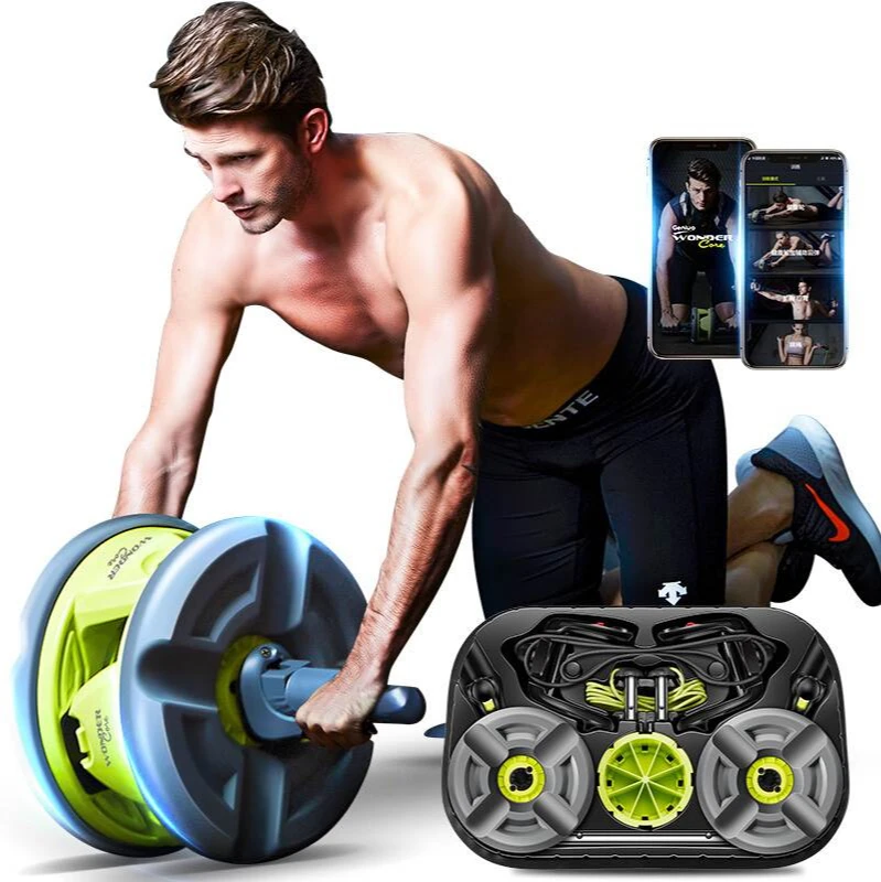 

Home Gym Ab Pulley Trainer Set Ab Wheel Roller Muscle Abdominal Power Training Fitness Exercise Gear Smart Ab Stimul Free Ship