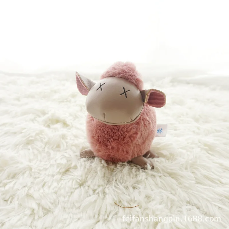 Изделия ручной работы брелок овца настоящая овечья шерсть мех цепочка для ключей