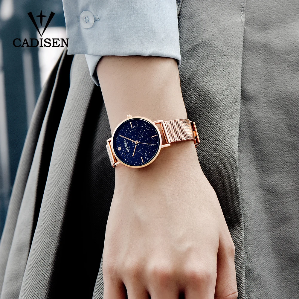 

Ladies Watch CADISEN New Casual Fashion Quartz Watch Starry Sky Stainless steel Wristwatch Simple Designer Women Clock