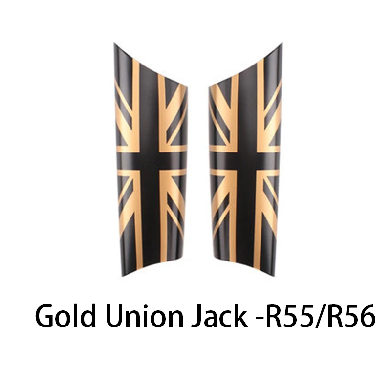 Gold Union Jack 2 шт. автомобильный Стайлинг Дверная ручка Крышка поручень наклейка на жилье для Mini Cooper One S JCW Clubman R55 R56 хэтчбек автомобильные аксессуары - Название цвета: Gold Union Jack