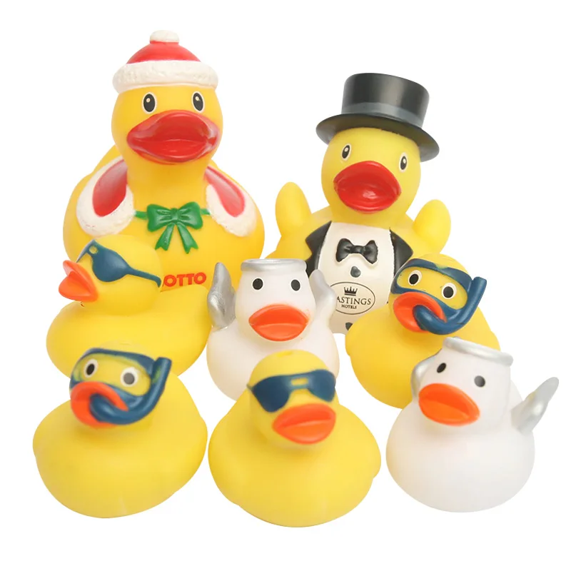 Комбинация рождественской утки плавающая сжимающая игрушка для купания в стиле