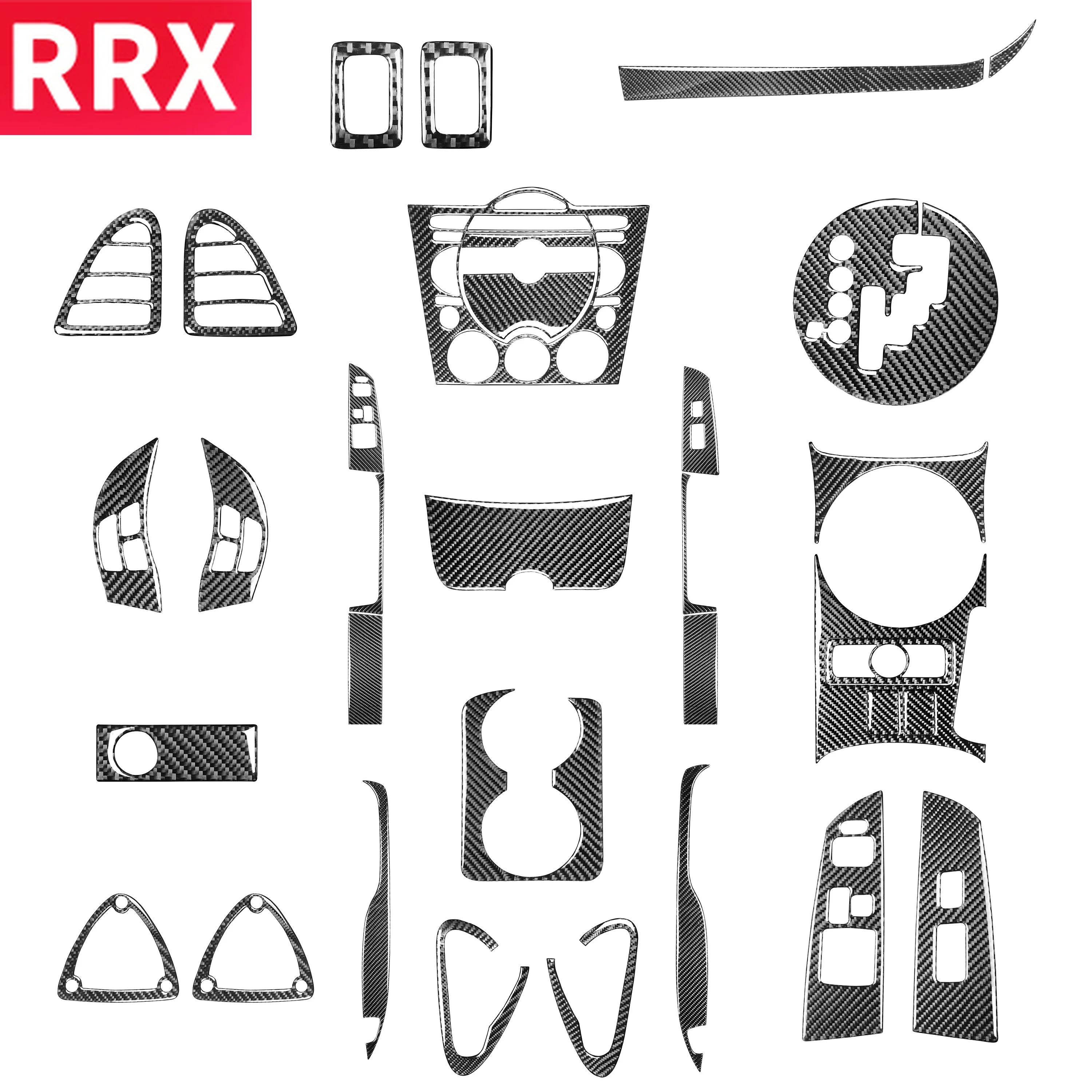 

Рычаг переключения передач для Mazda RX8 SE3P JM1FE 2004 2005 2006 2007, рулевая дверная ручка, кнопка стеклоподъема, углеродное волокно