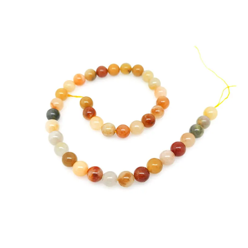 

6-12mm Round Natural Gem Yellow Gold Wire Jasper Quartz Bead Jewelry Making Bracelet Necklace Earrings Wealth Health Unique