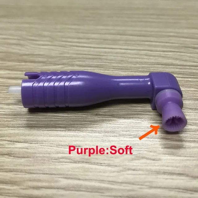 Purple 10 шт. полировка зубов одноразовые изогнутые Угловые полировальные чашки подходят для низкой скорости handpeice полировщик Зубов Стоматологический полировальный материал - Цвет: Purple