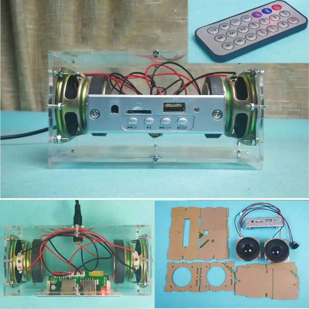 DIY 3W Bluetooth 5,0 комплект динамиков мини MP3 музыка TF карта U диск усилитель мощности аудио электронный производственный комплект дистанционного управления