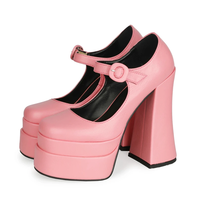 Женские туфли-лодочки на толстой платформе Туфли Мэри Джейн высоком массивном