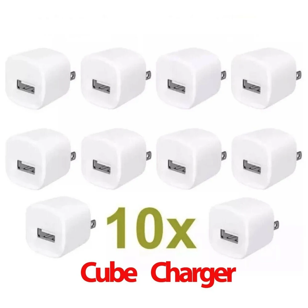 10pcs/lot US/EU Plug 5V 1A AC USB Charger Wall Power Adapter for Samsung for iphone HTC Cell Phones