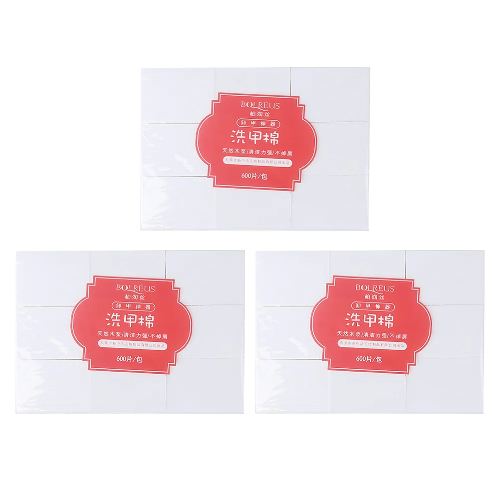 

3 Bags of Manicure Nail Art Cleaning Cotton Pads Cosmetic Cleaning Pads