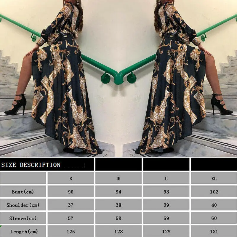 2019 осень барокко женское платье с отложным воротником Boho Цветочные цепи печати