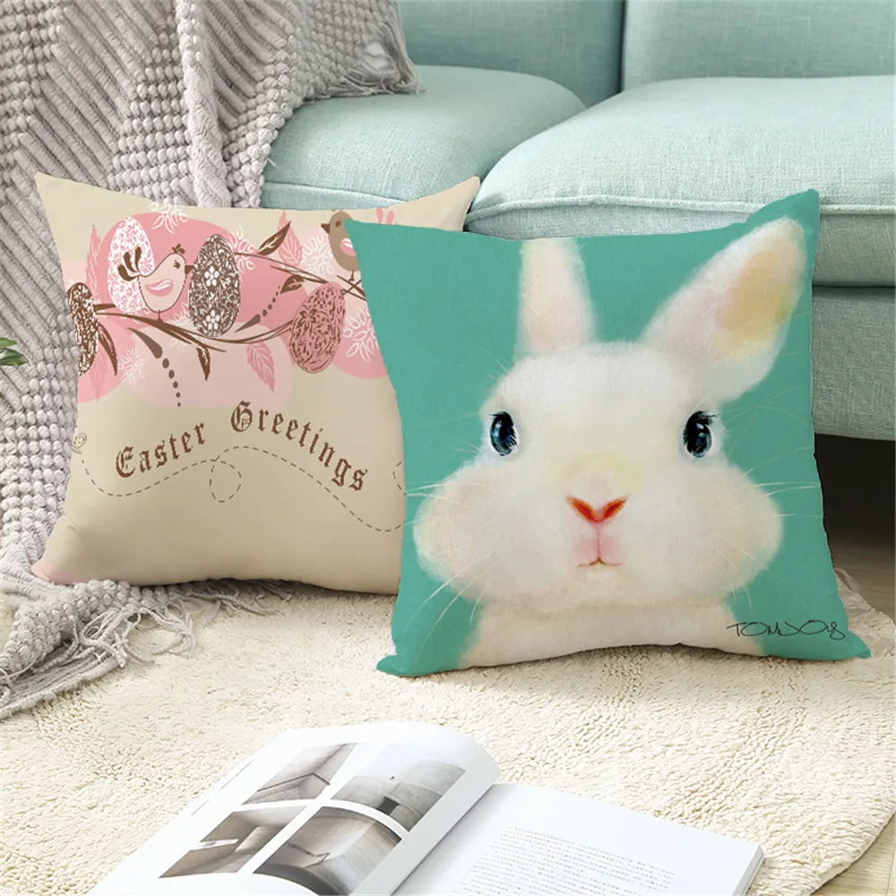 Пасхальный персиковый декоративный чехол для подушки 45x45 см наволочки диванных