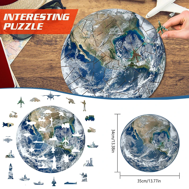 

Earth Jigsaw Irregular Images Puzzle Creative Decompression Educational Toys Great Gifts for Children HB88