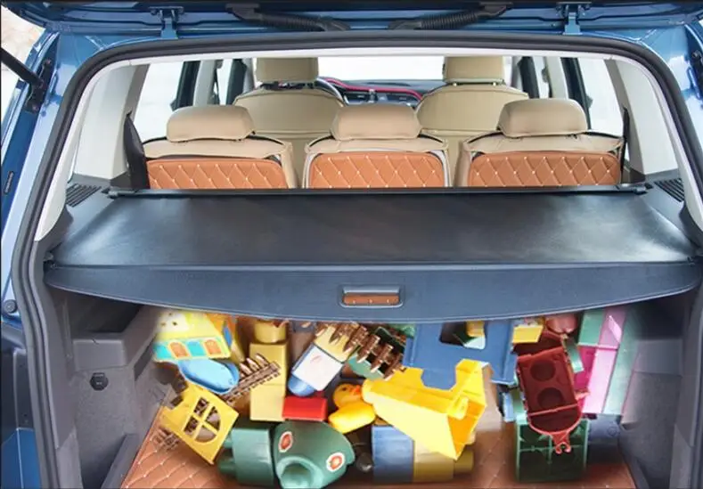 

Rear Trunk Cargo Cover Security Shield For Volkswagen VW TOURAN 2016-2020 High Quality Auto Accessories Black Beige Grey