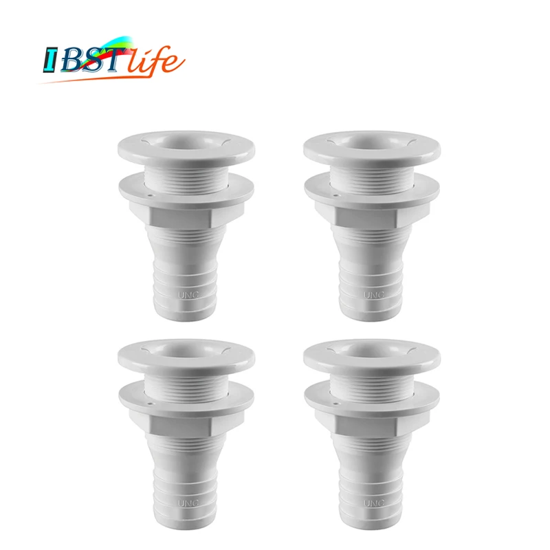 

4X Nylon Plastic Thru Hull Bilge Fitting For Bilge Pump Aerator Hose of Boat Marine Yacht Sail RV Camper Truck 3/4 to 1 inch