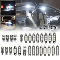 universal 27pcs led car light bulb interior dome trunk license plate lamps kit white 6000k for mercedes benz e class w211 02 08