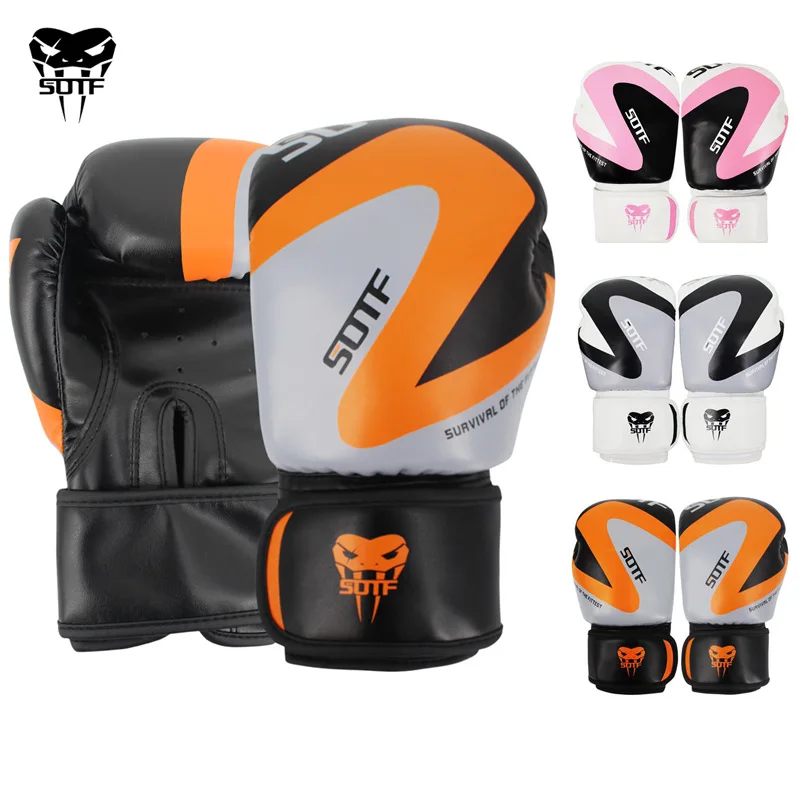 Боксерские перчатки для детей/взрослых 6 унций 8 10 12 14 из искусственной кожи