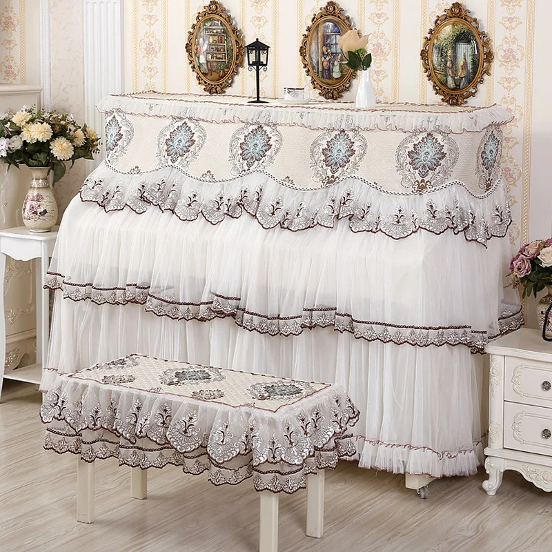 Роскошный европейский кружевной чехол для пианино современный пылезащитный со