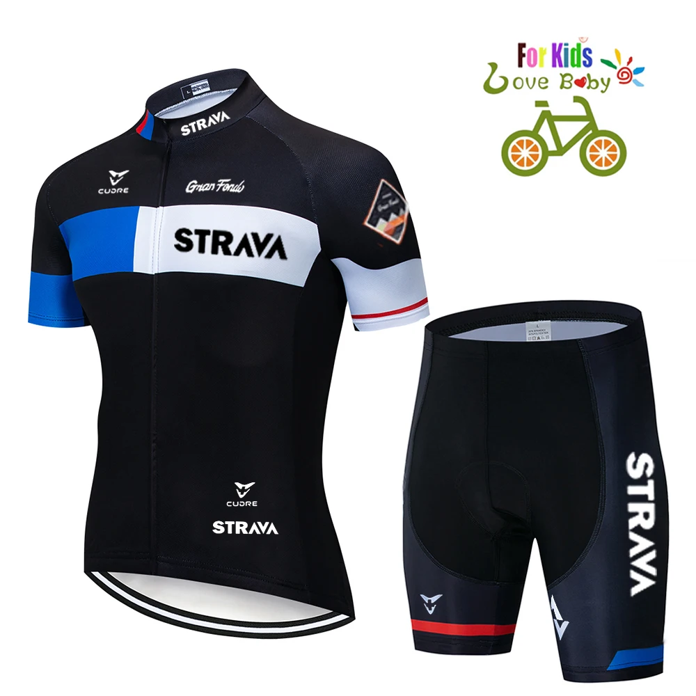 

Комплект одежды для велоспорта Strava, дышащий, для детей, 2021 Pro Team, летние велосипедные шорты для мальчиков, одежда для велоспорта на открытом в...