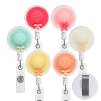6pcs lot hat retractable id card badge holder pull for nurse student hospital office ice cream love heart flower style