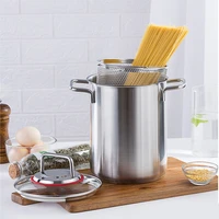 4l asparagus and pasta pot stainless steel steamer pot glass lid sieve insert suitable for induction cooker