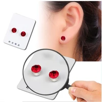 1 pair korean male crystal magnet ear clip on earrings for women men multi color cuff earrings clips or ears no ear hole