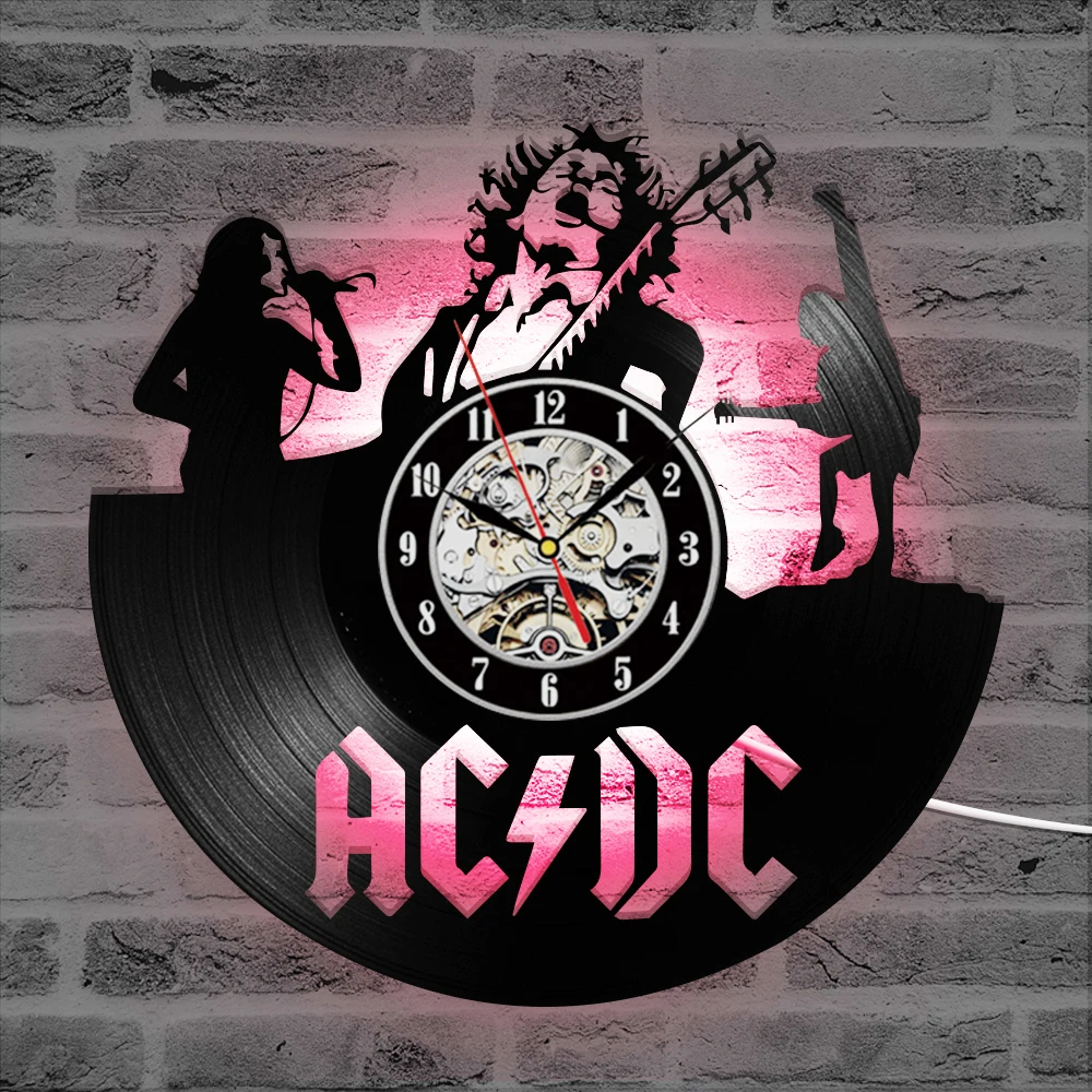 Настенные часы AC DC современный дизайн музыкальный рок-браслет винтажные