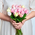 Искусственные цветы тюльпана, 5 цветов на ощупь, из ПВХ, для украшения гостиной, спальни, стола, свадьбы, вечеринки, сада