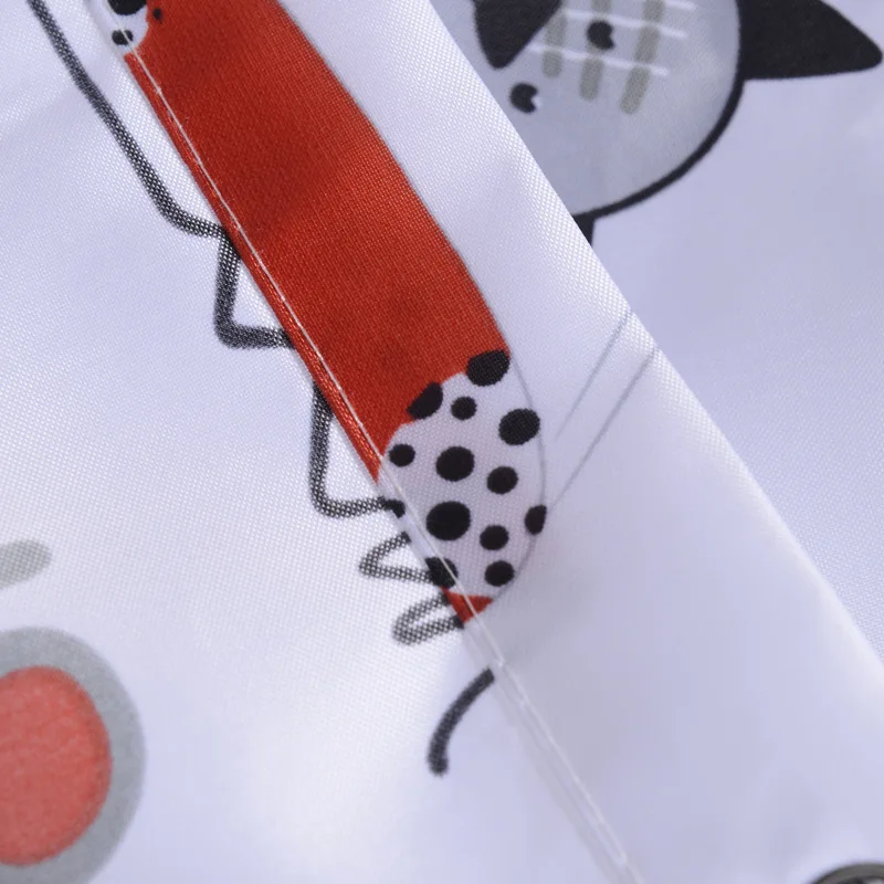 Мультяшная Водонепроницаемая Штора для душа с рисунком кошки 12 крючками