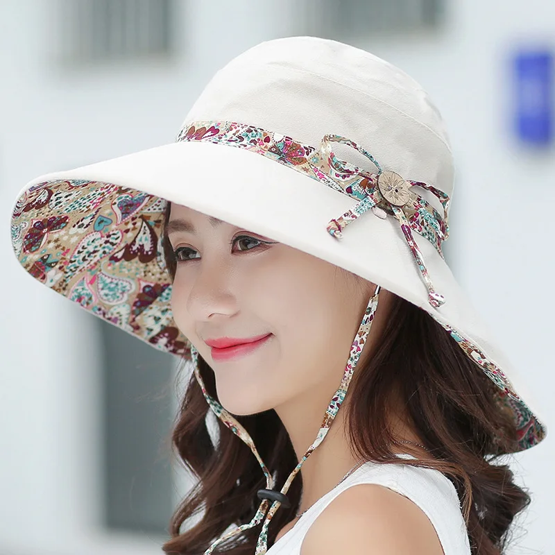 

Fisherman Hat Ladies Summer Double-Sided Big Brimmed Hat Sunbathing Cap European And American Version Foldable Beach Sun Hat