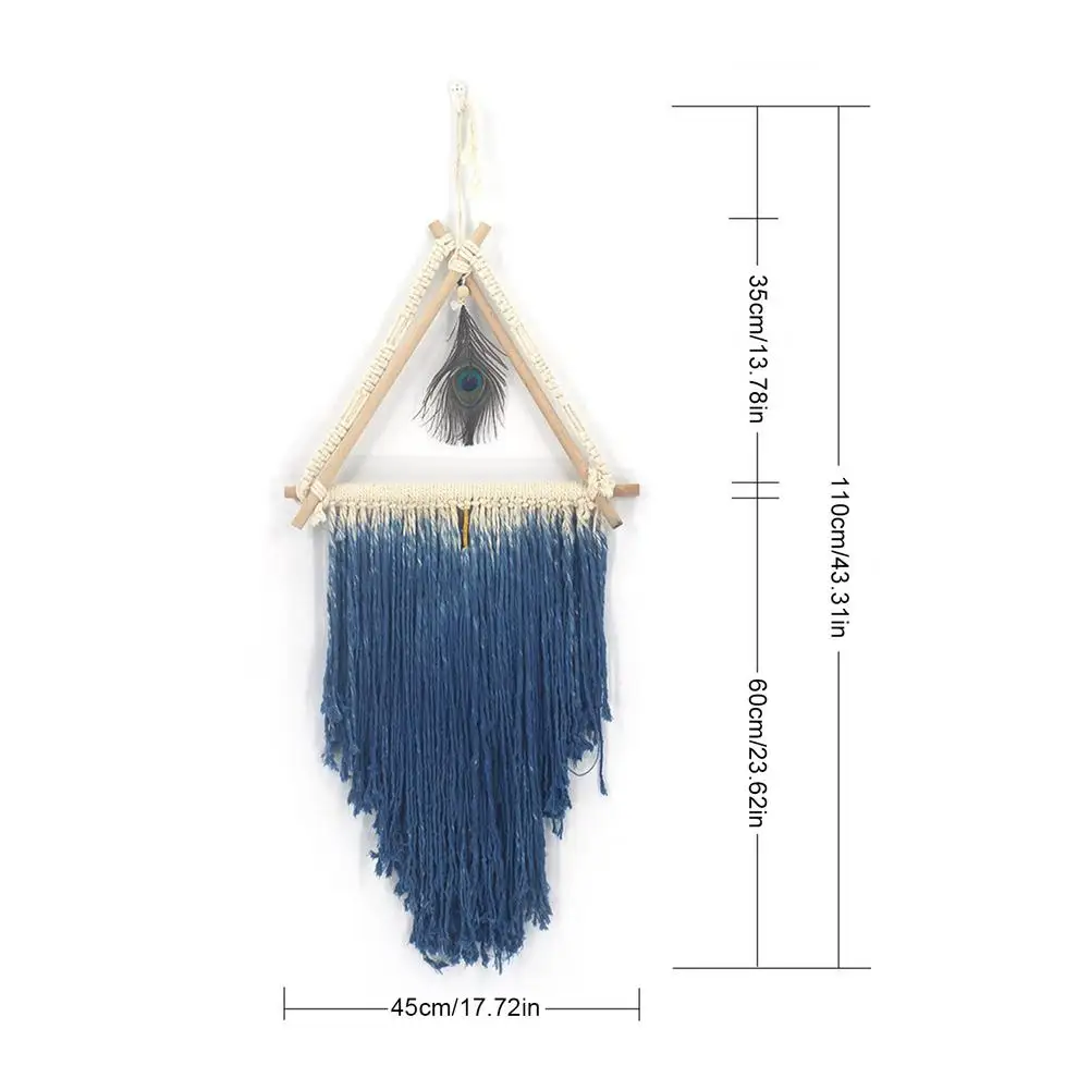 

Boho Feather Woven Tapestry Geometric Art Decor Wall Decoration