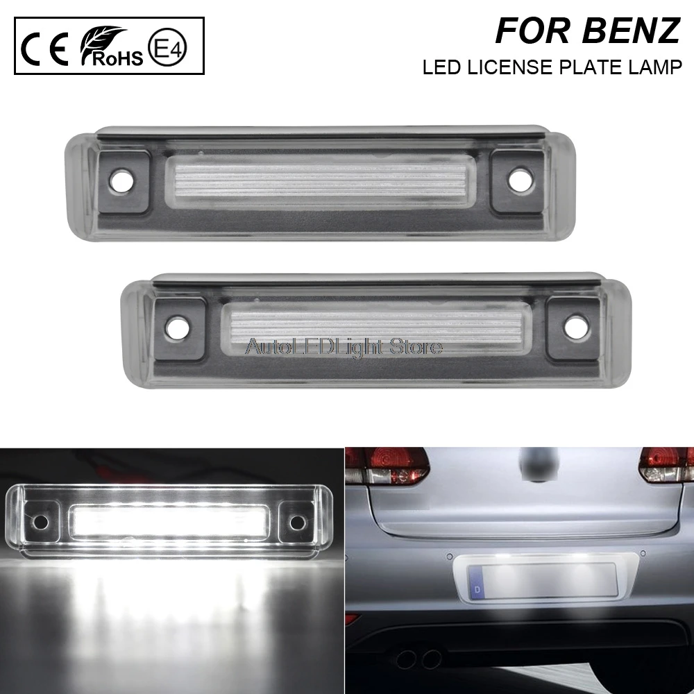 

2Pcs LED Car Rear License Number Plate Light Lamp For Mercedes-Benz SL-Class R129 1989-2001 E-Class S124 1985-1996