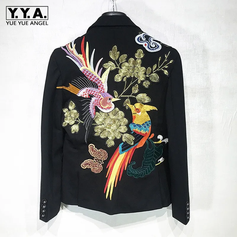 Роскошный винтажный блейзер с вышивкой для мужчин Свадебный ночной клуб