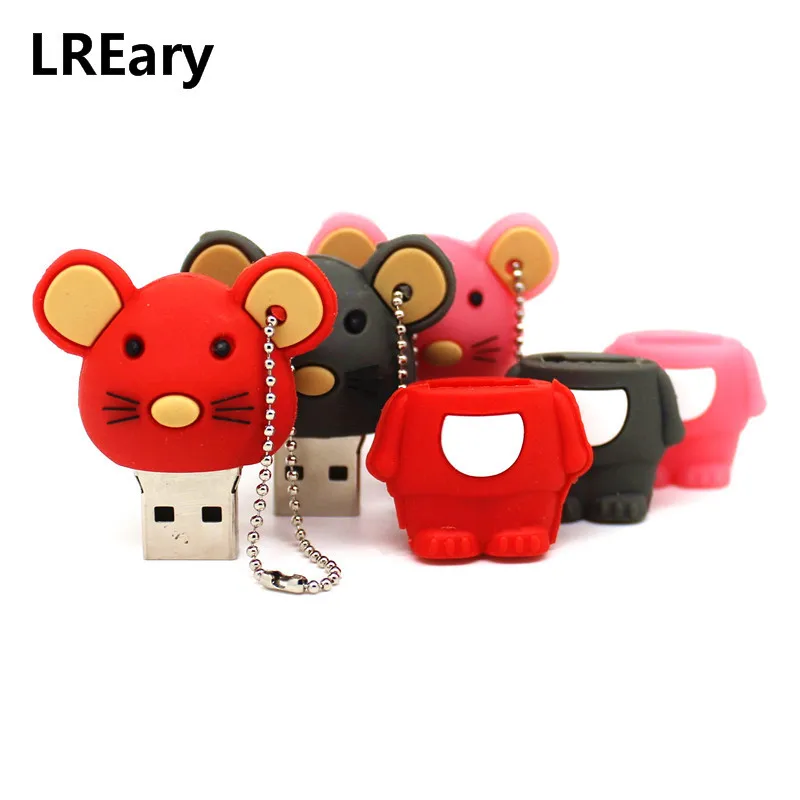 Милая мультяшная мышь 128M USB флешка флеш накопитель 4 ГБ 8 16 32 64 Флешка карта памяти