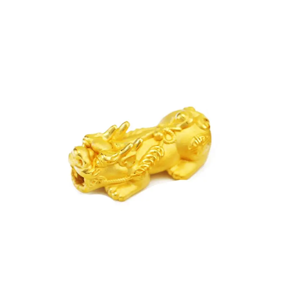 1 шт. настоящий кулон из желтого золота 24 к для женщин и мужчин 3D Luck Pixiu Дизайн бисера 999 кулон из чистого золота женский подарок друг ювелирные изделия - Цвет: Medium 2-2.1g