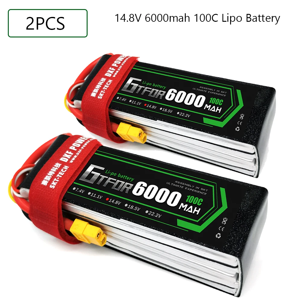 

GTFDR 4S 14.8V 6000mah 100C-200C Lipo Battery 4S XT60 T Deans XT90 EC5 50C For Racing FPV Drone Airplanes Off-Road Car Boats