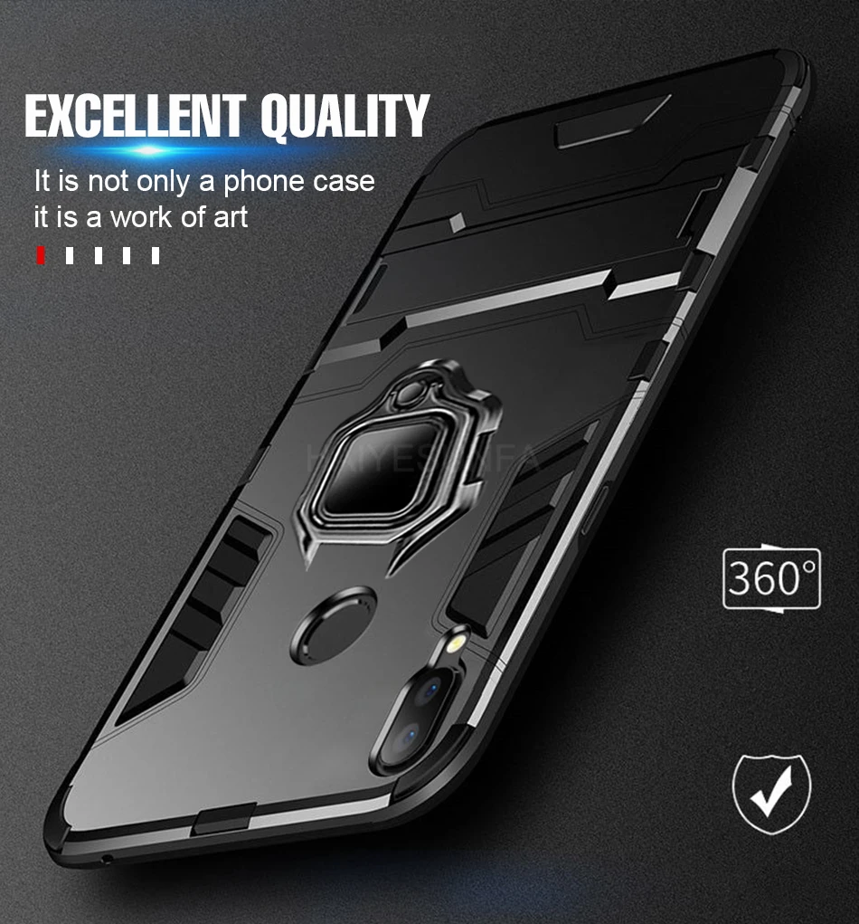 Роскошный защитный противоударный чехол для Xiaomi Redmi Note 7 5 6 Pro, силиконовый чехол s для Xiaomi Redmi 7 6, автомобильный держатель, чехол с кольцом