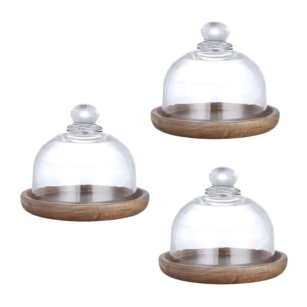 

3 Sets Cake Plate Cake Tray Food Preservation Plate Dish Cake Organizer With Cover