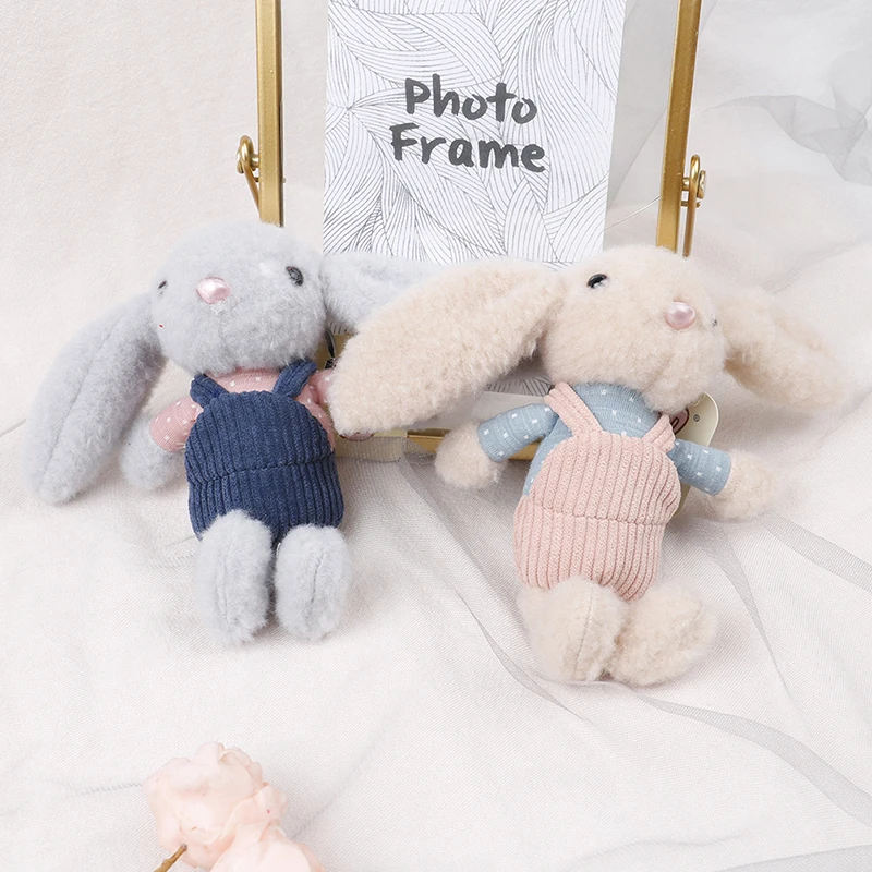 

15cm Lovely Plush Toy Dress Up Rabbit Pendant Keychain Doll Cute Baby Girl Gift Soft Kawaii Stuffed Plush Bunny Toy Kids Gift